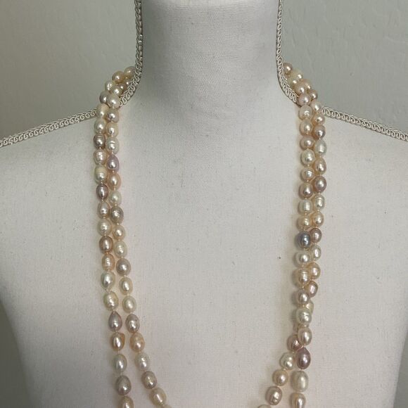 NEW Pink Purple Freshwater Pearl Necklace 32” Long NWT - Picture 8 of 14